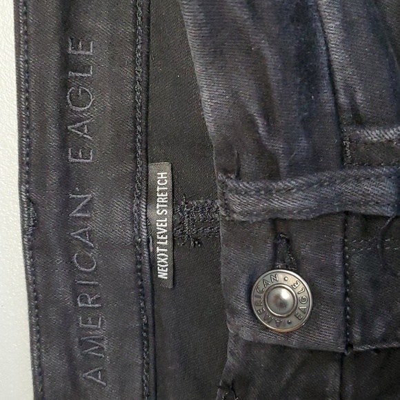 AMERICAN Eagle black next level stretch size 2 curvy high rise jeggings - Picture 6 of 8